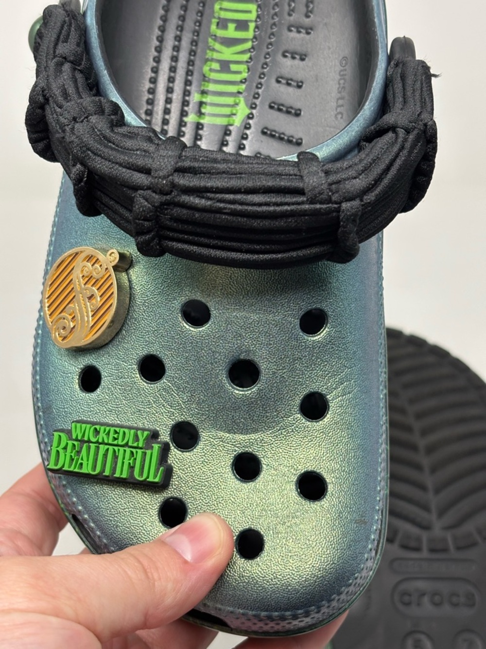CROCS X Wicked Elphaba Classic Crocs Shoes Size Women’s 7 - Picture 14 of 16